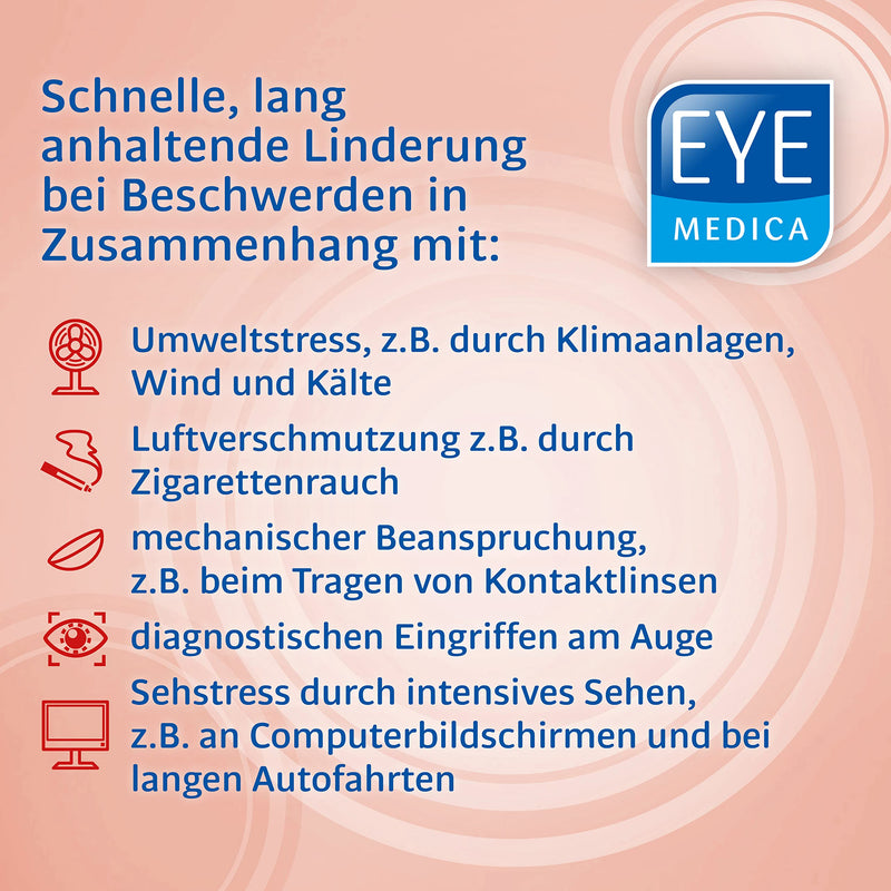 Eyemedica Irritated And Reddened Eye Drops To Calm The Symptoms Of Strained Eyes, Care For Reddened, Irritated And Dry Eyes, Suitable For Contact Lens Wearers, 1 X 10 Ml - NewNest Australia