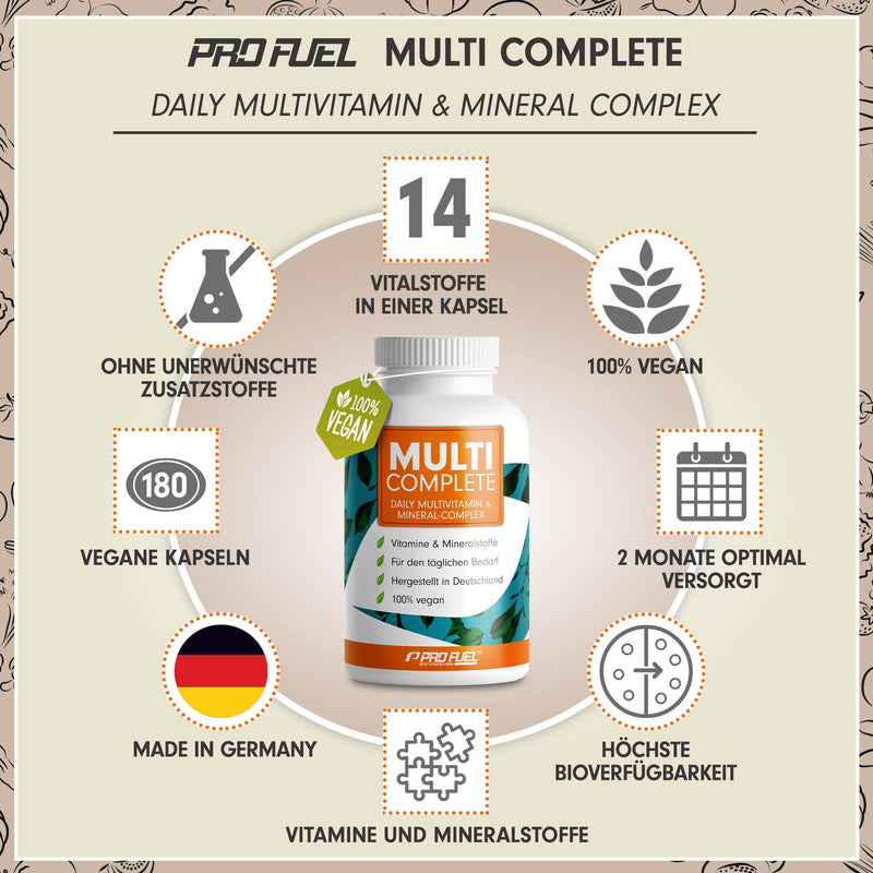Vegan Vitamins & Minerals - 180 Capsules - Multi Complete Multivitamin & Mineral Complex Vegan: Vitamin A, B2, B12, D3, K2, Folic Acid, Calcium, Magnesium, Zinc, Iron, Selenium, Iodine - 2 Month - NewNest Australia