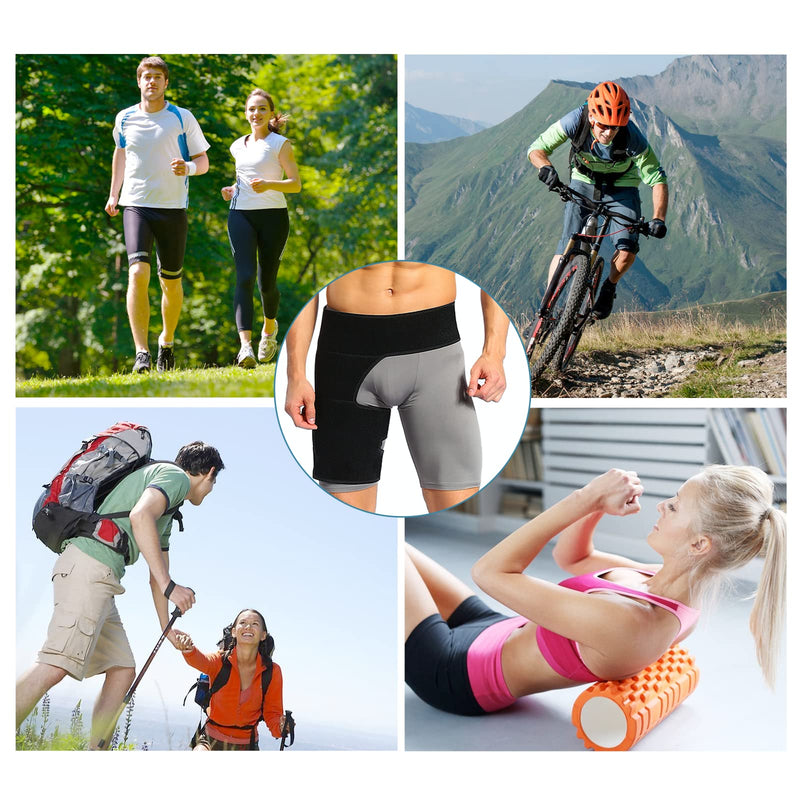 Compression Hip Brace Fits Right & Left Leg, Adjustable Groin Wrap Thigh Support Hamstring Sleeve for Relief Hip Pain Sciatica Arthritis Quad Muscle Strains Sports Protection for Men & Women - NewNest Australia