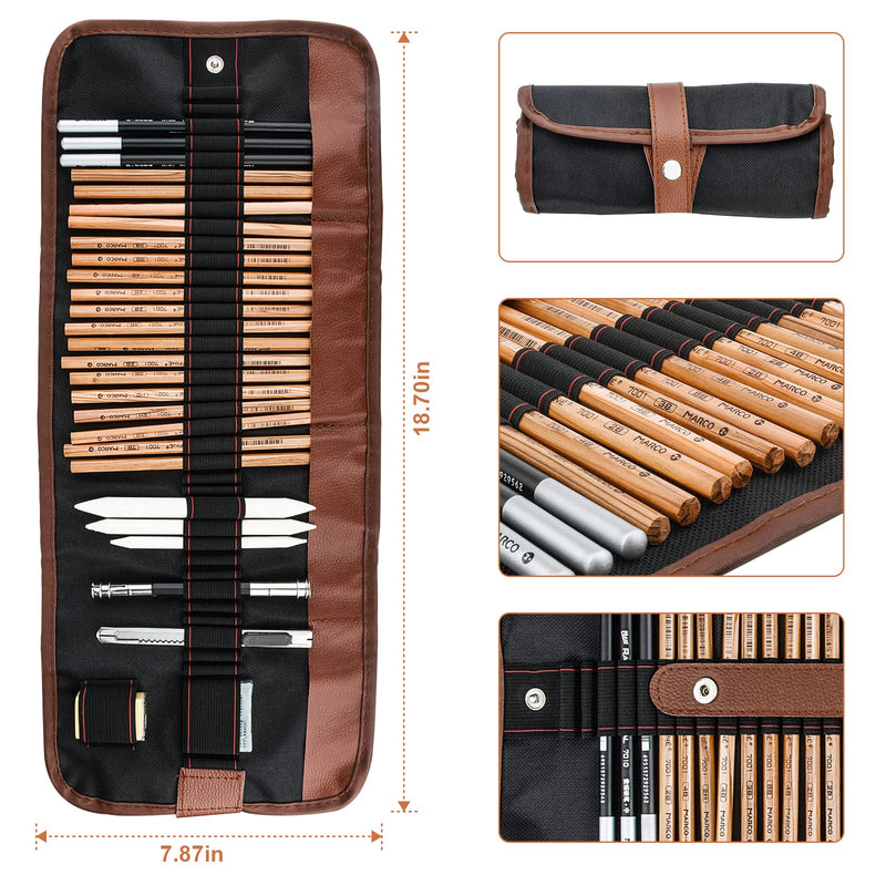YunQiDeer Drawing Pencils, Sketch Pencils Art Supplies Kit for Kids Adults, Professional Sketching Art Graphite Charcoal Pencils Set - NewNest Australia