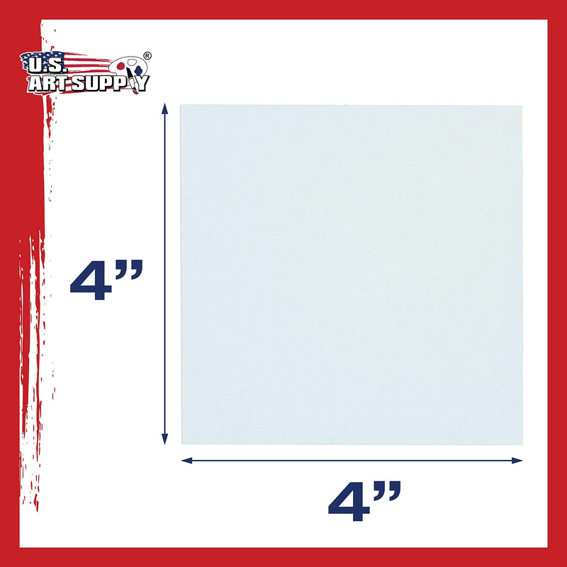 US Art Supply 4 X 4 inch Professional Artist Quality Acid Free Canvas Panel Boards 12-Pack (1 Full Case of 12 Single Canvas Panel Boards) 4" x 4" - NewNest Australia
