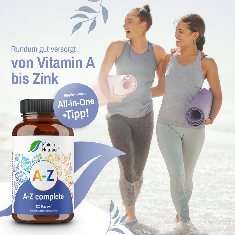 R(H) A Nutrition - Az Complete For A Good Supply Of Essential Vitamins & Minerals - Vitamin A To Zinc High Dose - Vegan & No Additives Made In Germany (120 Capsules) - NewNest Australia