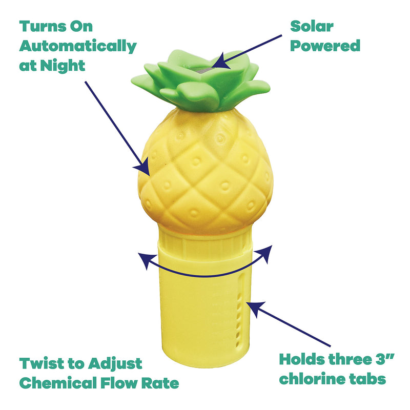 Solar Light-Up Pineapple Mid-Size Chlorinator Pool Chlorine Dispenser - NewNest Australia