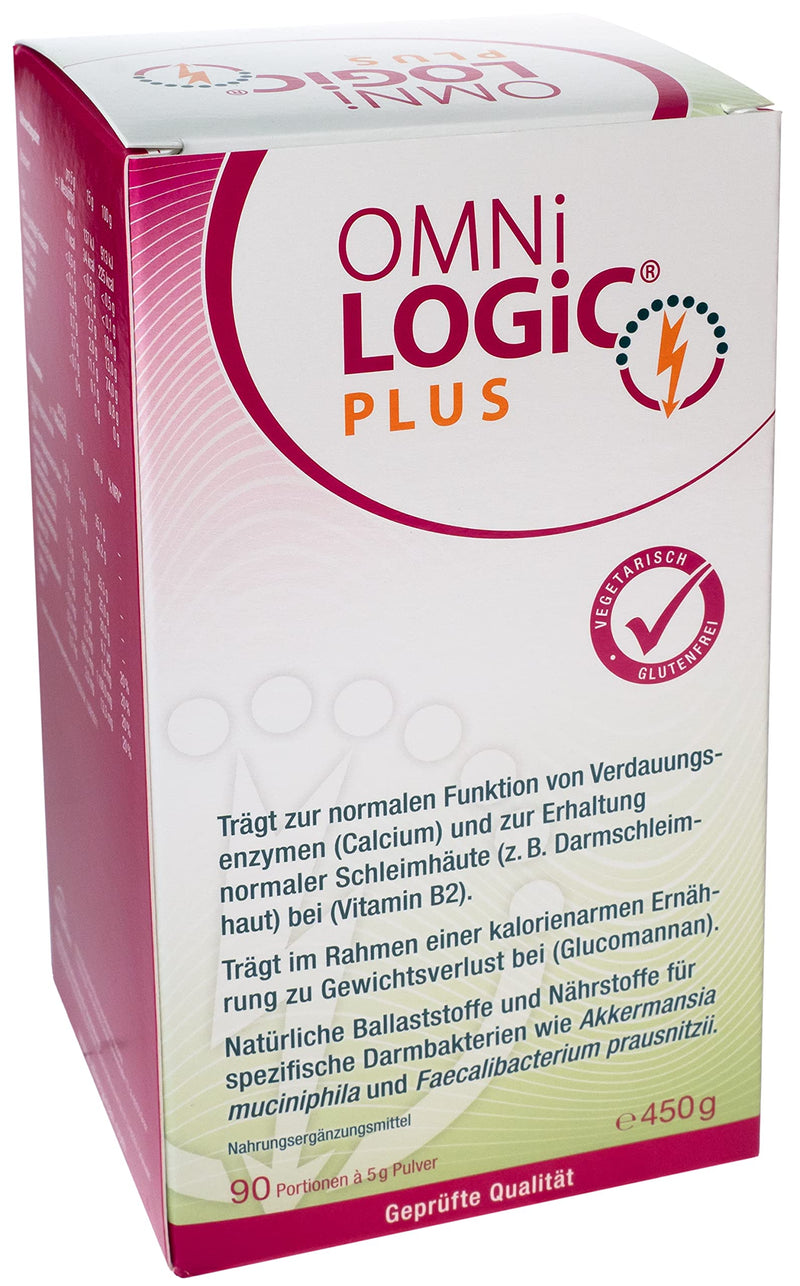 OMNi LOGiC PLUS, 90 servings (450g), fiber, with glucomannan, powder, vegetarian, gluten-free - NewNest Australia