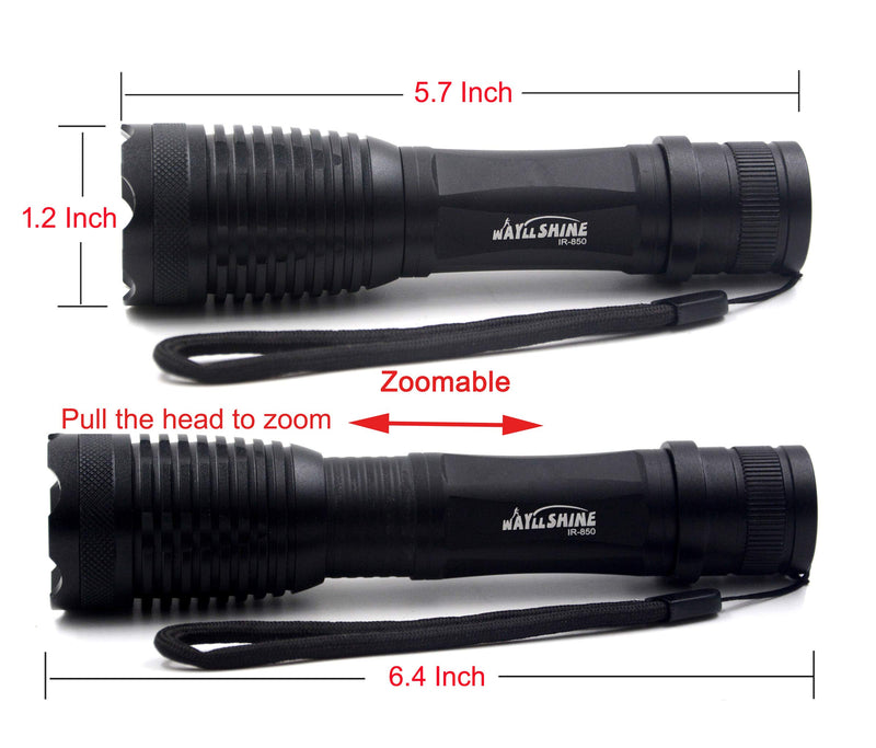 WAYLLSHINE (E6) 850nm IR Illuminator Flashlight Night Vision Flashlight, 850nm IR Flashlight Infrared Illuminator Flashlight, Zoomable 850nm Infrared Flashlight For Hunting, Night Vision Camera Device - NewNest Australia