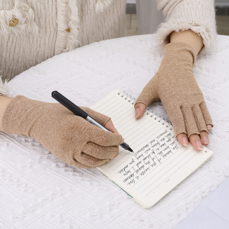 3 Pairs Arthritis Gloves Fingerless Compression Gloves Non-slip for Women Men, Compression Gloves Fingerless for Computer Typing, Dailywork, Hands and Joints Pain Relief black - NewNest Australia