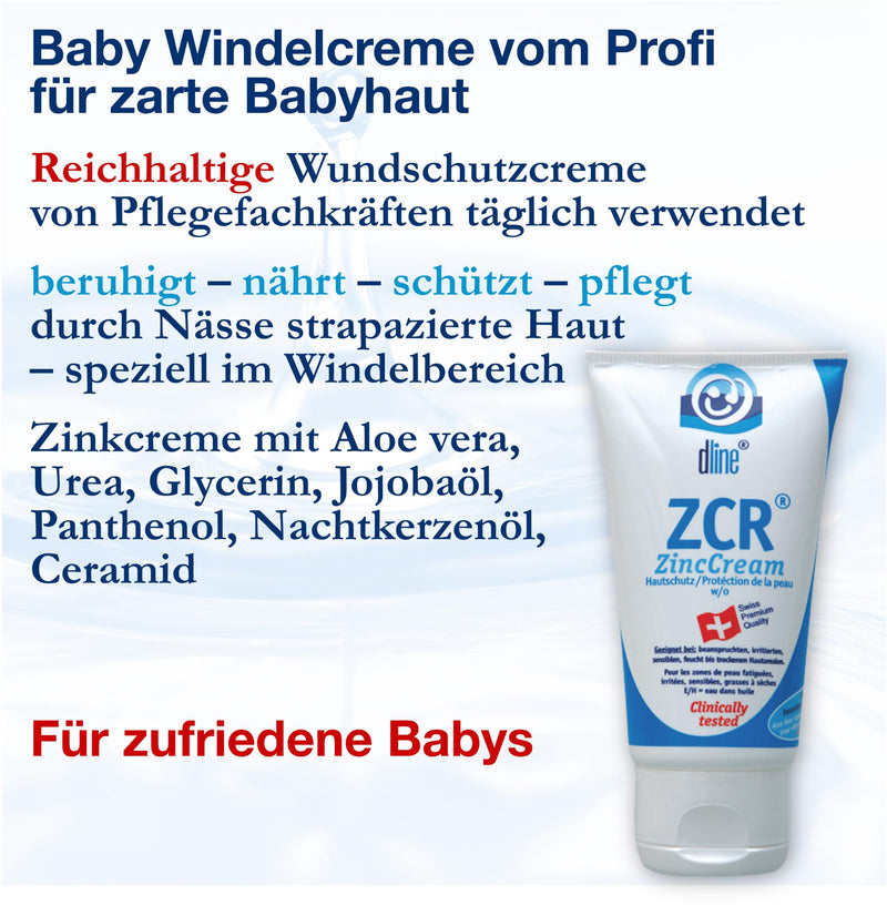 dline ZCR-ZincCream 50ml diaper cream / wound protection cream / intimate care from the care professional | Zinc cream with aloe vera jojoba oil evening primrose oil panthenol shea butter urea | Zinc cream instead of zinc ointment - NewNest Australia
