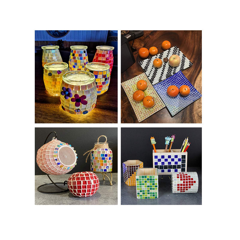 Mosaic Tiles Squares Orange Crystal Mosaic Glass Tile for Crafts Bulk DIY Picture Frames Handmade Jewelry Coasters Art Material Decoration,1x1cm,100 Pieces Orange1 - NewNest Australia