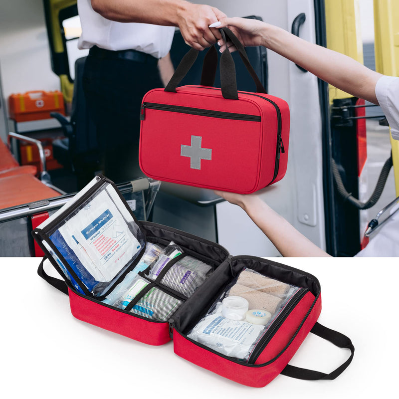 Curmio First Aid Kit Car, Portable Travel Medical Bag, Emergency Bag For Home, Car, Camping, Hiking, Sports, Work, Office, Boat And Survival, Small And Light, Red (Empty Bag) - NewNest Australia
