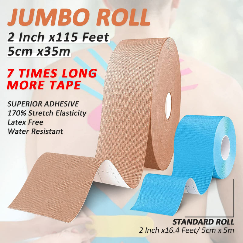 Beige Kinesiology Tape Set, Physio Tape Kinesiology 35 M Uncut Roll For Knees, Shoulders And Elbows, Muscle Bands For Training, Sports And Rehabilitation Of Injuries - NewNest Australia