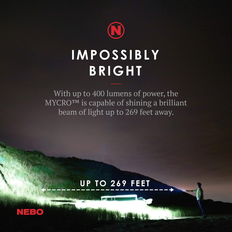 NEBO Mycro Rechargeable LED Keychain Light | Key Ring Flashlight Features 6 Light Modes, Red - NewNest Australia