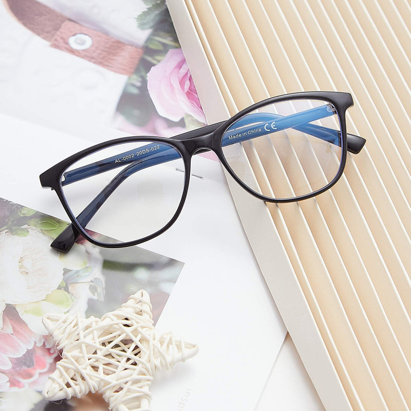 Madison Avenue Blue Light Blocking Glasses Anti Eyestrain UV Glare Blue Light Glasses for Women TV Phone Computer Gaming Eyeglasses (Black) Black - NewNest Australia