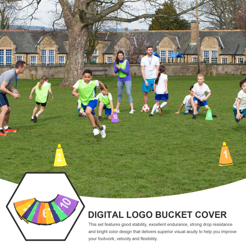 Toyvian 10Pcs Number Soccer Cone Collars Training Cones Cover Agility Training Sports Cone Cover for Sports Soccer Training Disc Sleeve - NewNest Australia