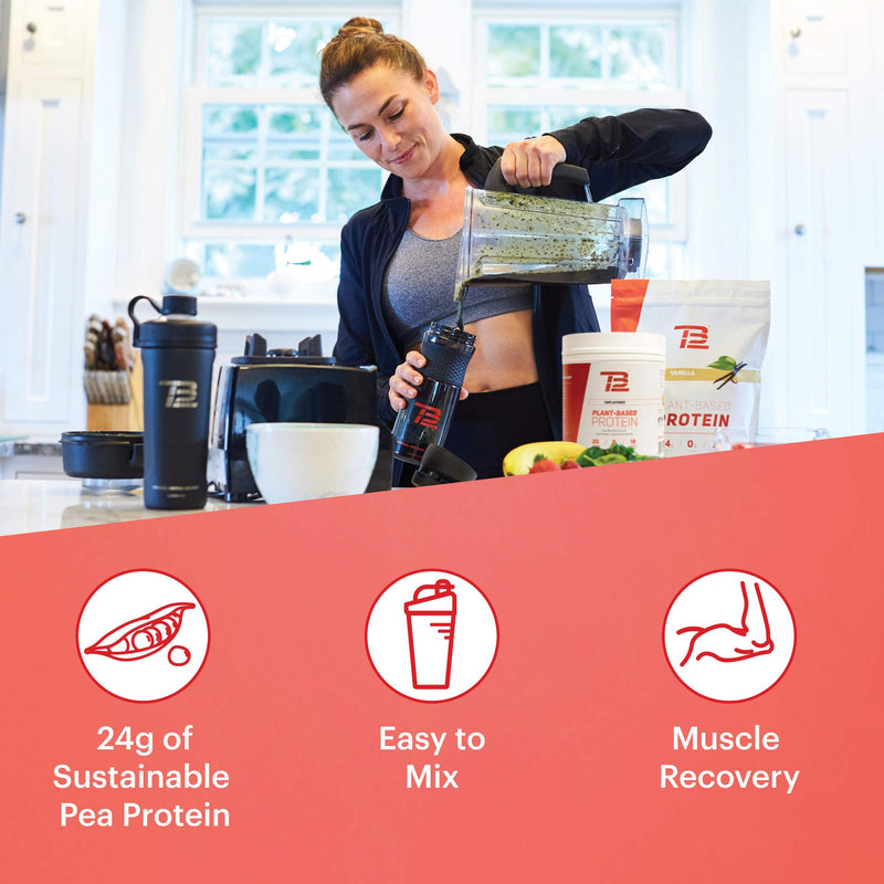TB12 Plant Based Protein Powder, Sustainably Sourced Pea Protein, Chocolate Flavor - Vegan, 1g Net Carb, Non-GMO, Dairy-Free, Sugar-Free (1.12 Ounce, Pack of 12) 1.12 Ounce (Pack of 12) - NewNest Australia