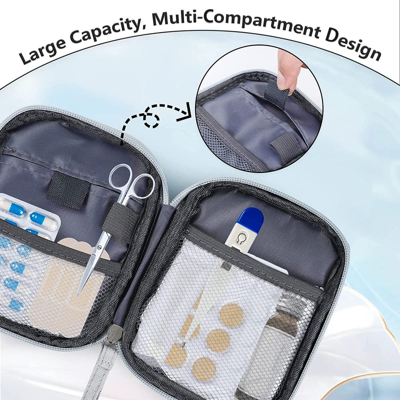 Romon Pack Of 2 Medicine Bag, Travel Pharmacy Bag, Waterproof, Large & Small Medicine Bag, Travel, Portable Medicine Storage Bag For Home, Office, Travel, Gray - NewNest Australia