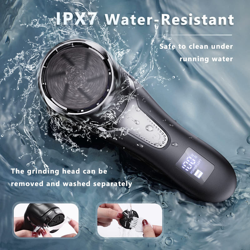 Callus Remover Electric Rechargeable Callus Removal Foot Electric Ipx7 Waterproof Led Display Pedicure Set Foot Care Electric With Vacuum System, 2 Speeds & 3 Grinding Heads - NewNest Australia