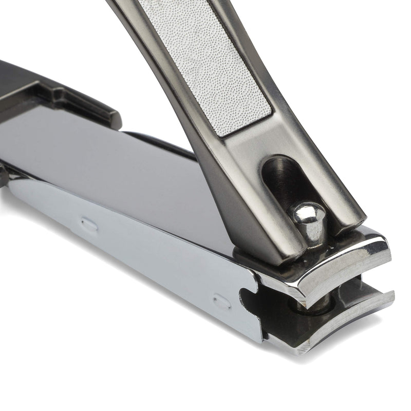 KLIPP Nail Clippers with Catcher – Heavy Duty Stainless Steel Fingernail and Toe Nail Cutter with Curved Surgical Blades and Built-In Nail File – Ergonomic Handle with Wide Jaws for Thick Nails - NewNest Australia