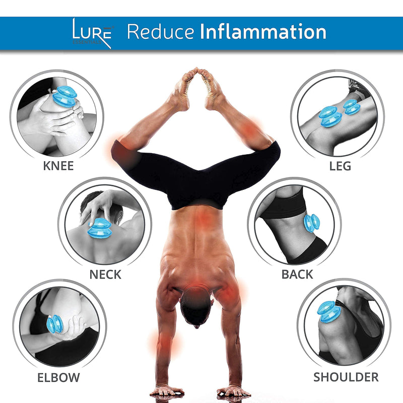 Lure Essentials Edge Cupping Set – Ultra Clear Blue Silicone Cupping Therapy Set for Cellulite Reduction and Myofascial Release - Massage Therapists and Home Use (Set of 4, Blue) 4 Piece Assortment - NewNest Australia