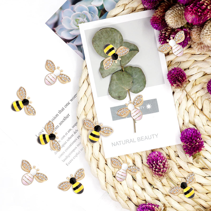20 Pcs Enamel Bee Charms Pendants Rhinestone Enamel Craft Embellishments Crafting for DIY Handmade Crafts (multi) multi - NewNest Australia
