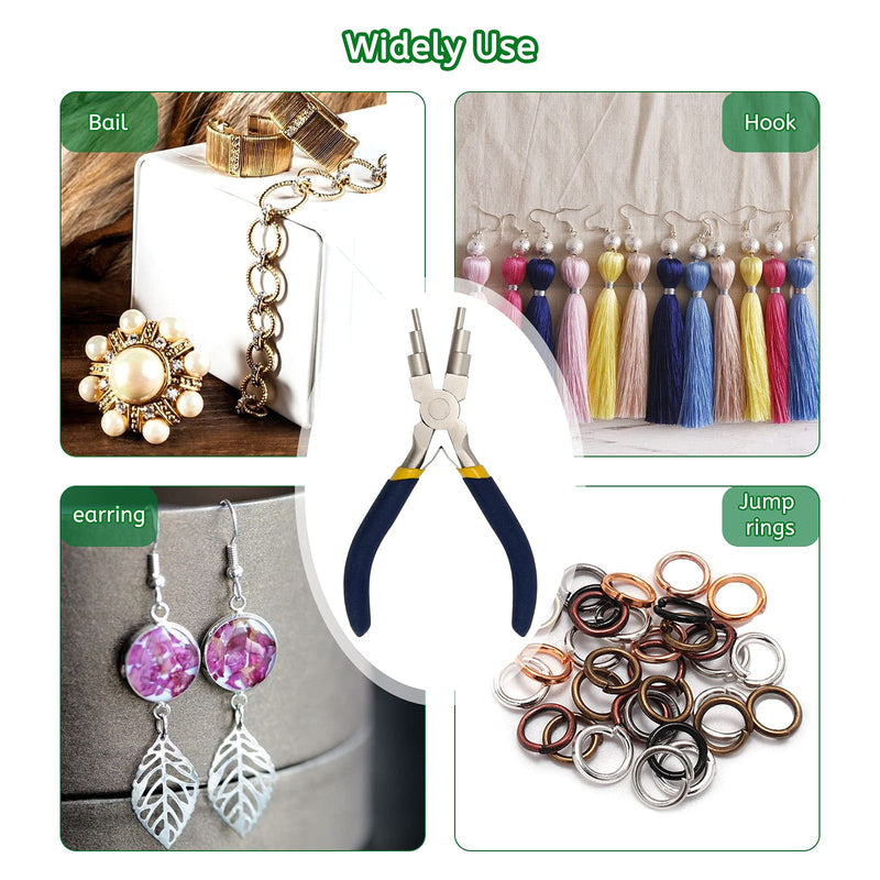 6 Step Jewelry Bail Making Pliers, AngleKai 3-10mm Wire Looping Forming Pliers Wire Wrapping Tools Looper Pliers for Jewelry Making with Non-Slip Handle Round Nose Pliers Wire Bending Pliers (1) 1 - NewNest Australia