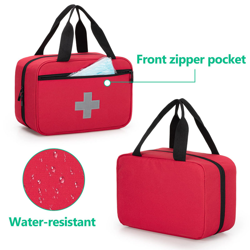Curmio First Aid Kit Car, Portable Travel Medical Bag, Emergency Bag For Home, Car, Camping, Hiking, Sports, Work, Office, Boat And Survival, Small And Light, Red (Empty Bag) - NewNest Australia