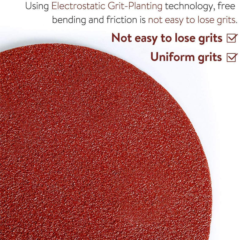 60 PCS 6-Inch NO-Hole PSA Aluminum Oxide Self Stick Sanding Disc of 80 120 180 240 320 400 Grits 6 inch - NewNest Australia