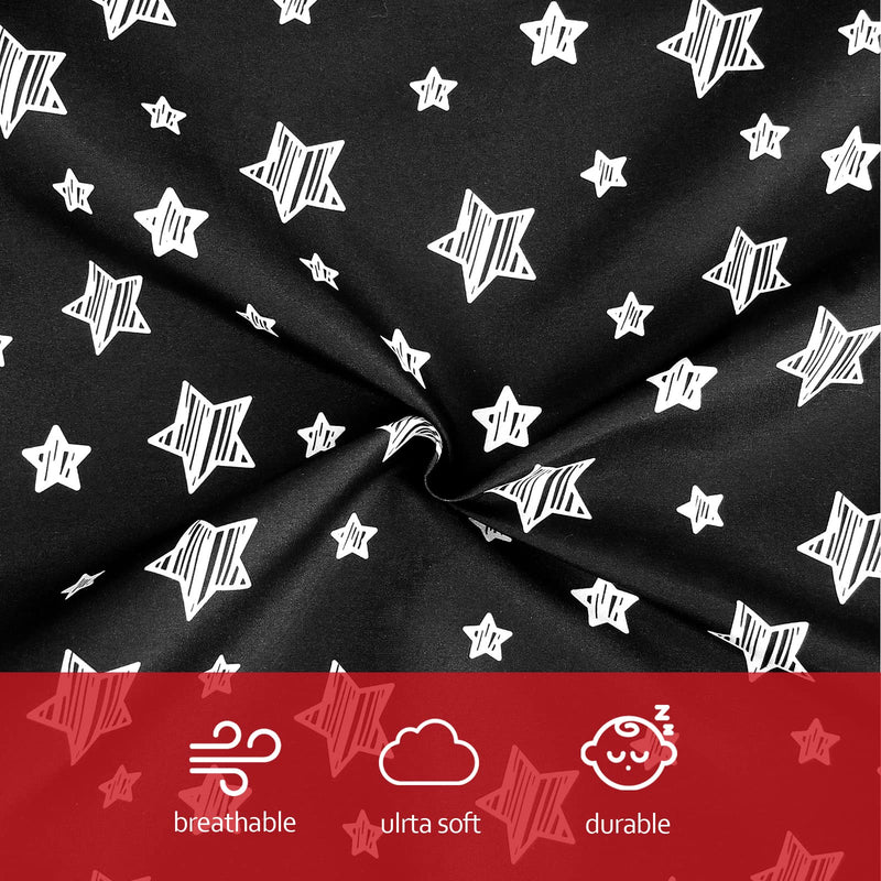 Nursing Pillow Cover Black Star Print with Handle for Baby Boys or Girls, Snug Fits Boppy Nursing Pillows, Soft Breastfeeding Nursing Pillow Slipcovers, for Breastfeeding Moms - NewNest Australia