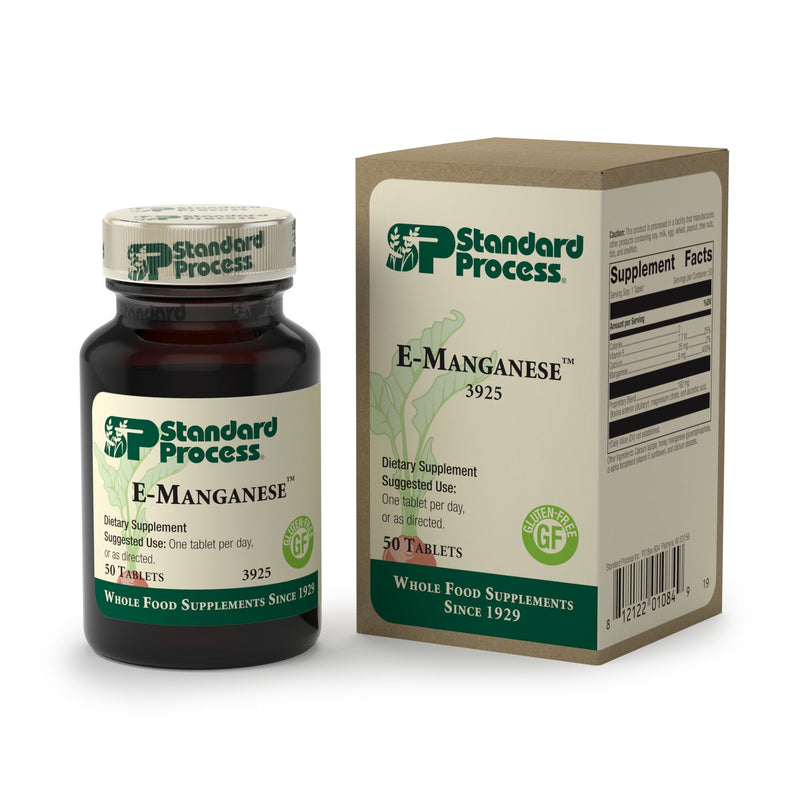 Standard Process E-Manganese - Pituitary Supplements - Pituitary Gland Supplements with Calcium Lactate, Ascorbic Acid, Calcium, Magnesium Citrate, Vitamin E, and Honey - 50 Tablets - NewNest Australia