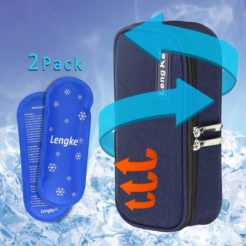 YOUSHARES Insulin Travel Case - Insulated Medication Cooler Travel Bag for Diabetic Insulin Pen and Vials Storage with 2 Cooling Ice Packs (Blue) Case Blue - NewNest Australia
