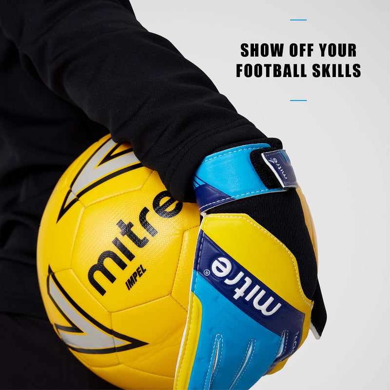 Mitre Magnetite Soccer Goalie Gloves , Black/Cyan/Yellow, Size 10 - NewNest Australia