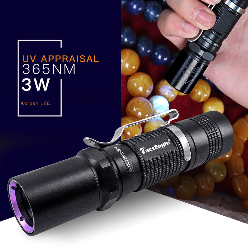 TactEagle UVA-T1 Black Light Flashlight,365NM UV Flashlight for Pet Urine Detection Minerals Resin Curing Scorpion,Portable Blacklight UV Led Flashlight - NewNest Australia