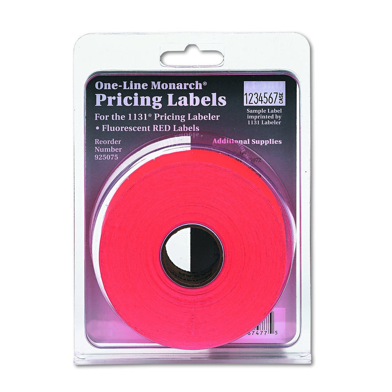 Monarch 925075 Easy-Load 1131 1-Line Pricemarker Label, 7/16 x 7/8, Fluorescent Red (Pack of 2500) - NewNest Australia