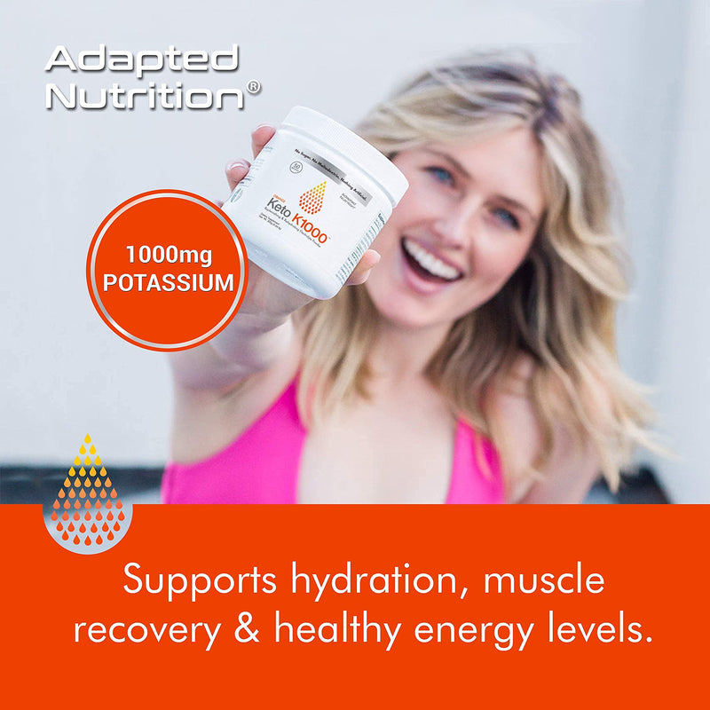 Keto K1000 Electrolyte Powder | Hydration Supplement Drink Mix | Boost Energy & Beat Leg Cramps | No Maltodextrin or Sugar | Orange, Lighter Stevia Taste | 50 Servings - NewNest Australia
