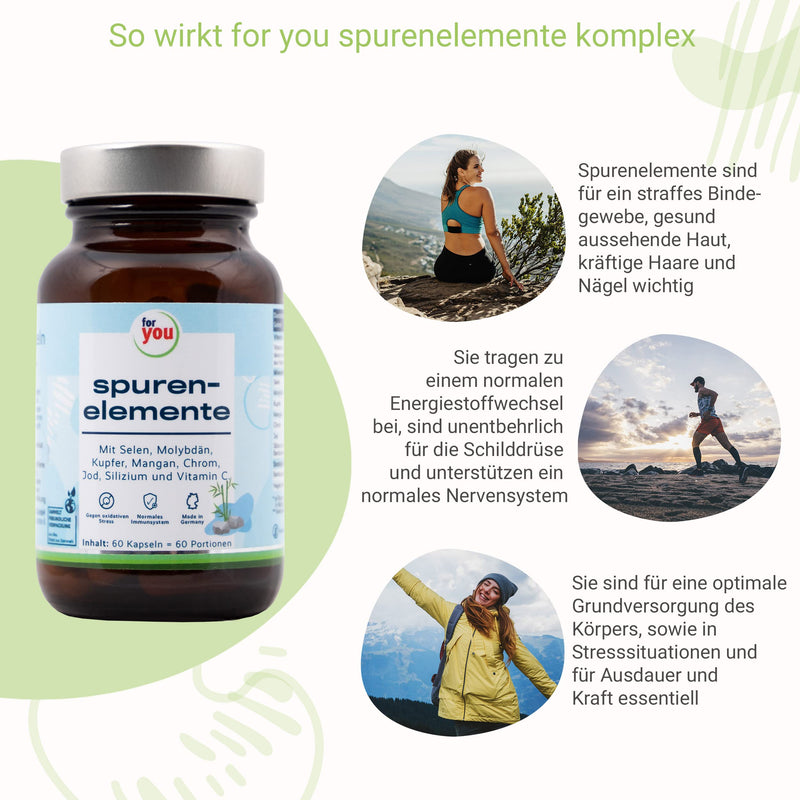 Trace Elements Complex 60 Capsules | Multimineral With Minerals, Trace Elements & Natural Vitamin C | Vegan, High Dosage, High Bioavailability | For Energy, Metabolism & Connective Tissue* - NewNest Australia