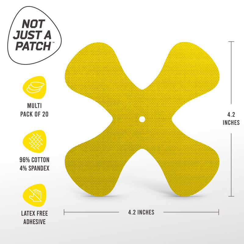 Not Just A Patch X-Patch CGM Sensor Patches (20 Pack) - Water Resistant & Durable for Active Lifestyle for 10-14 Days - Dexcom G6 Adhesive Patches, Omnipod & Freestyle Libre 2 Sensor Covers in Yellow - NewNest Australia
