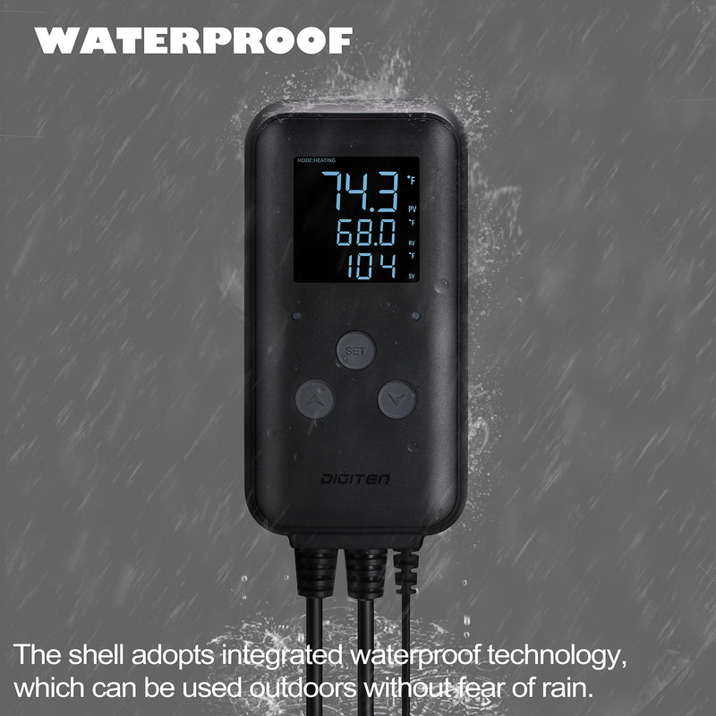 Greenhouse Temperature Controller Digital Waterproof Thermostat for Home Brewing Fermentation Breeding Incubation Greenhouse Terrarium, Heating & Cooling Outlet Temperature Controller 110V 10A 1100W - NewNest Australia