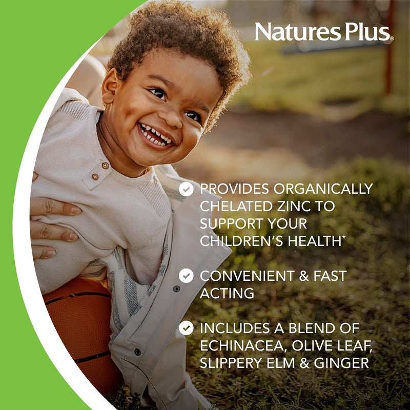 NaturesPlus Animal Parade Source of Life KidZinc Lozenges - Tangerine Flavor - 90 Animal Shaped Tablets - Chelated Zinc Immune Support Supplement - Vegetarian, Gluten-Free - 90 Servings 90 Count (Pack of 1) - NewNest Australia