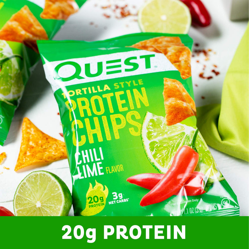 Quest Nutrition Tortilla Style Protein Chips, Chili Lime, Baked, 1.1 Oz, 12 Count - NewNest Australia