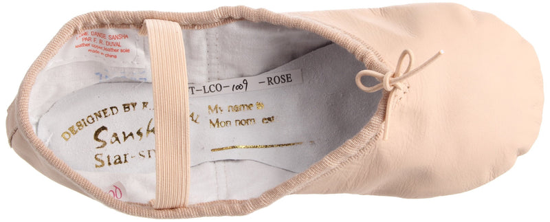 Sansha Star-Split Ballet Flat Toddler/Little Kid/Big Kid US,Rose,Sansha Size OOO/5M US Toddler - NewNest Australia