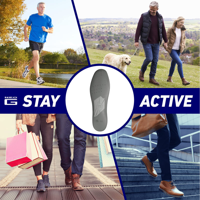 Neo G NeoThotics Pro-Flex Plantar Fasciitis Arch Support Insoles for Women and Men - Full Length Slimline Orthotic Inserts - Anti Fatigue Shoe Inserts for Foot Pain Plantar Fasciitis Relief - S/M S/M: 2.5 UK - 7.5 UK - NewNest Australia