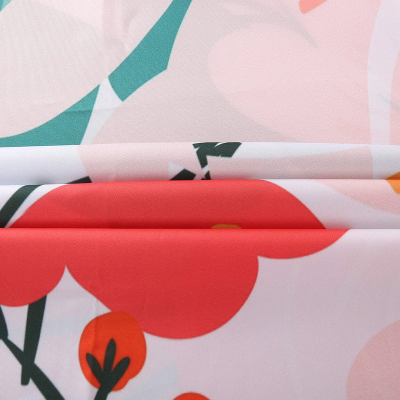 LIVILAN Floral Shower Curtain Colorful Flower Fabric Bath Curtain Set with Hooks Red and Pink Blossom Flowers Decorative Bathroom Curtains Machine Washable (72x72) 72x72 - NewNest Australia
