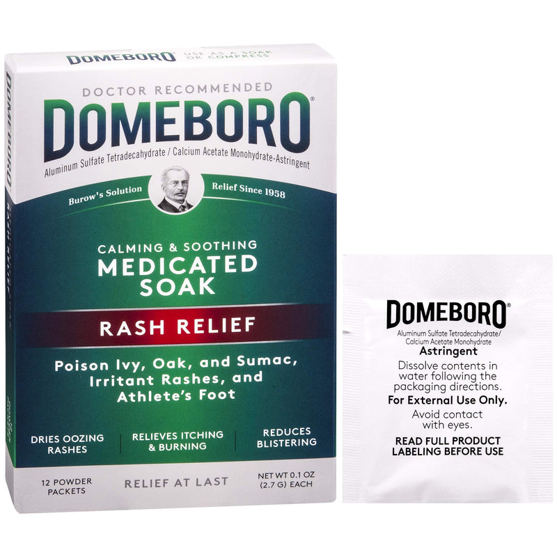 Domeboro Medicated Soak Rash Relief (Burow’s Solution), 12 Powder Packets (Pack of 2) 0.09 Ounce (Pack of 24) - NewNest Australia