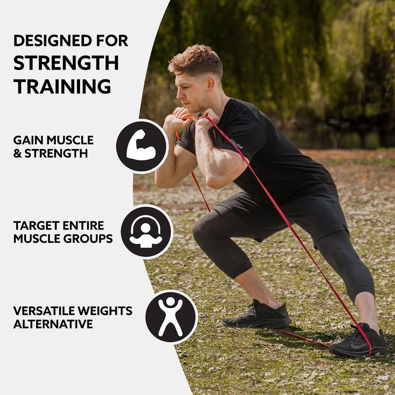 3DActive Pull Up Assist Band - Resistance Band for Strength Training, Powerlifting, Body Stretching, CrossFit. Free Exercise Guide. #1 Red- 10 to 35 Pounds (1/2 *4.5mm) - Single Band - NewNest Australia