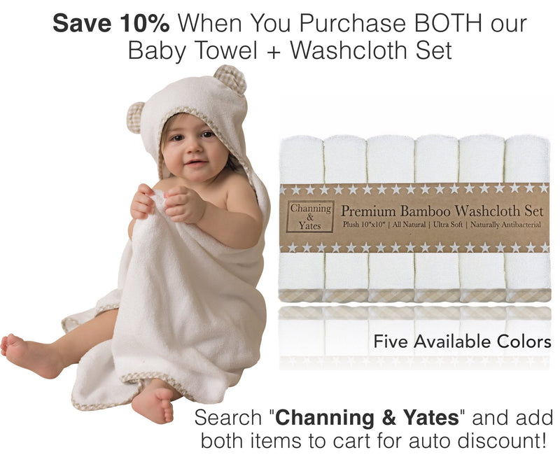 Premium Organic Baby Bath Towel and Washcloth Set - Our Soft Baby Towels and Washcloths are Luxury Baby Bath Essentials - Baby Hooded Towel - Girl / Boy Toddler Bath Towel (Beige) Beige - NewNest Australia