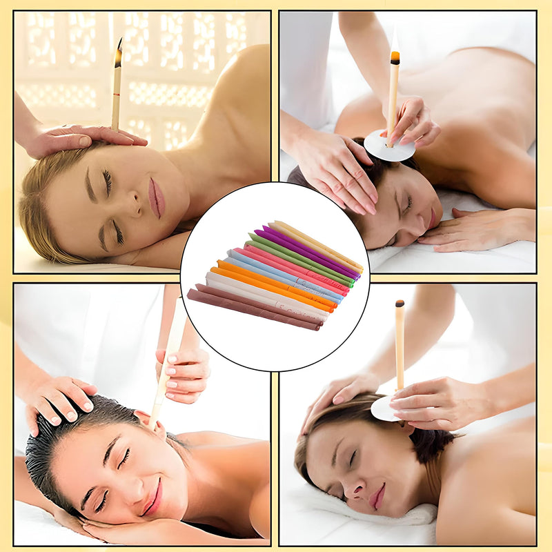 Retoo Ear Candles For Cleaning, Pack Of 16, Ear Candles, Beeswax Ear Candles With Safety Filter, Beeswax, Earwax, Hollow Taper Candles With 16 Protective Discs, For Relaxing And Cleaning - NewNest Australia