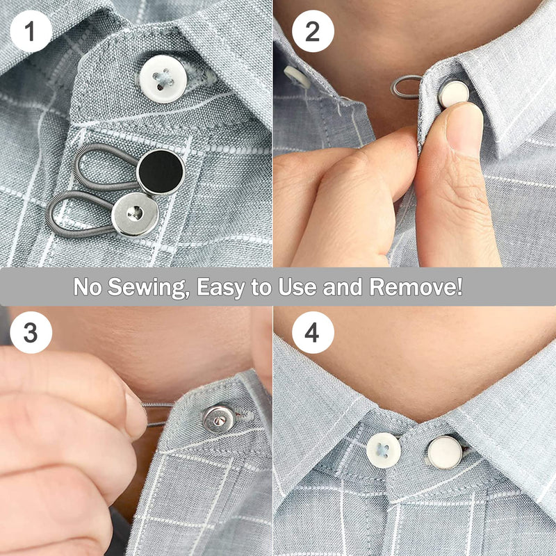 24 Pcs Extender Button Set, Flexible Adjustable Elastic Waist Extender Button, Comfy Invisible Collar Neck Extenders, No-Sew Extend Buttons for Women and Men's Pants Jeans Skirts Clothing Supplies - NewNest Australia