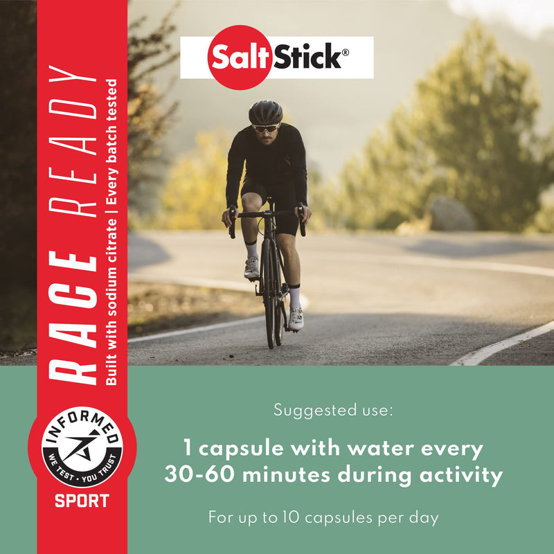 SaltStick Caps PLUS 100 salt & mineral capsules with electrolytes (sodium, potassium, calcium, magnesium), vitamin D3 and caffeine, 110 g - NewNest Australia