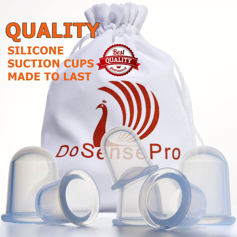 Cupping Set Massage Therapy Cups - by DoSensePro. Acupuncture Home Cupping Therapy Set for Arthritis, Pain Relief, Anti-Aging, Anti-Cellulite. Best Relaxation Gift. 6 Silicone Vacuum Cups. - NewNest Australia