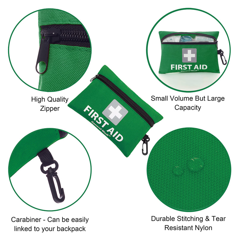 Mini First Aid Kit,92 Pieces Small First Aid Kit - Includes Emergency Foil Blanket, CPR Respirator,Scissors for Travel, Home, Office, Vehicle,Camping, Workplace & Outdoor (Green) - NewNest Australia
