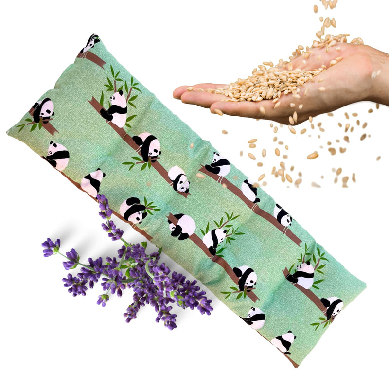 Grain pillow microwave, heat pillow wheat with lavender 47 x 15 cm. Heat and cold pillow for neck, shoulder, lumbar muscles... Made from organic seeds and durable, soft cotton fabric Panda Bambú - NewNest Australia